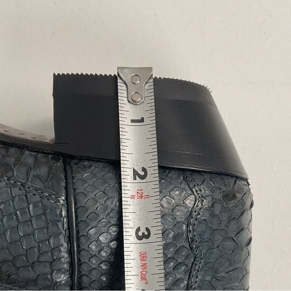 Vintage Nocona Blue Python Snakeskin Cowboy Boots 12 D USA Made Back Cut - Picture 5 of 16